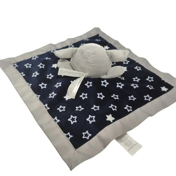 Carters Child of Mine Lovey Security Blanket Dog Gray Blue Stars Plush Rattle - Picture 3 of 7